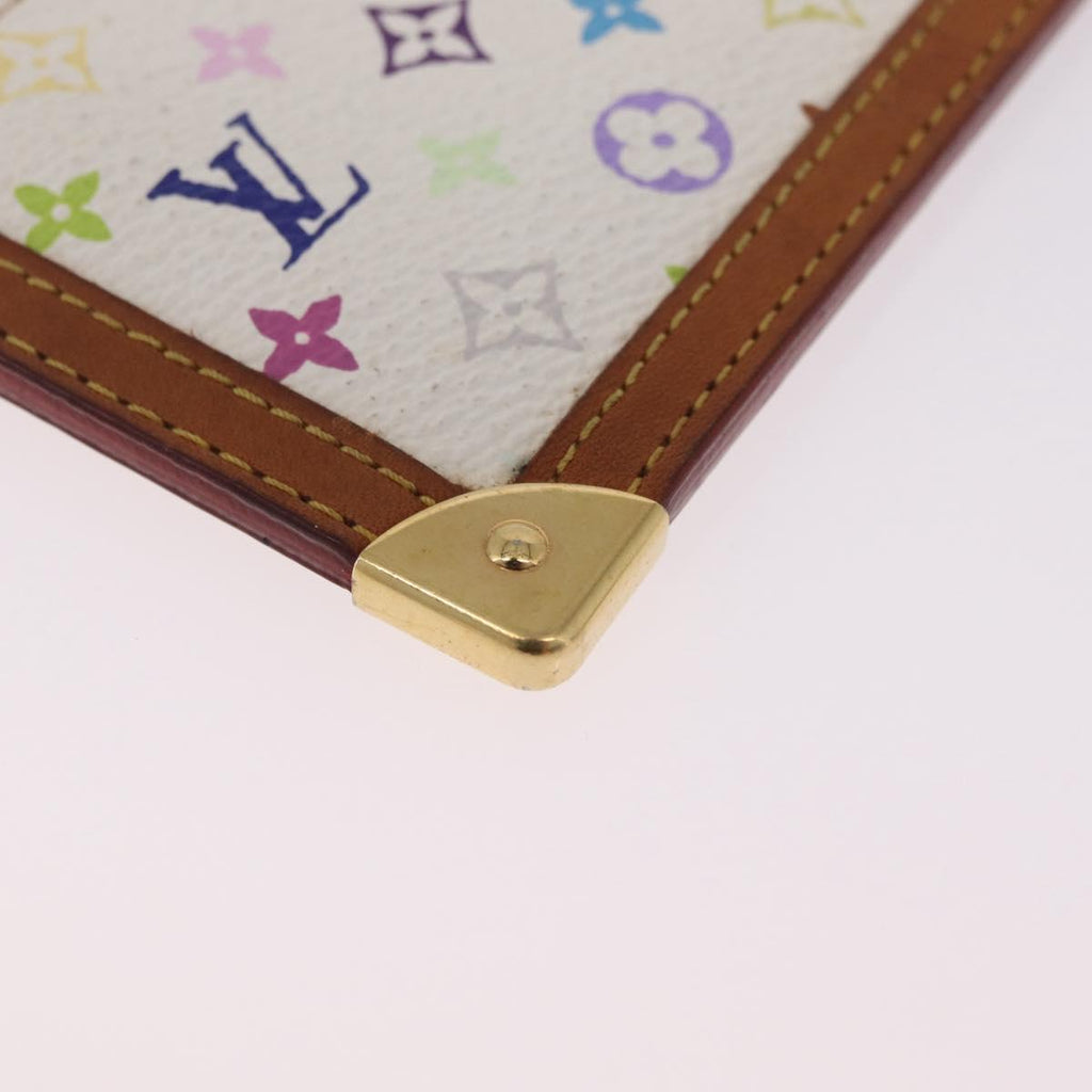 LOUIS VUITTON Monogram Multicolor Pochette Cles Purse White M92655 Auth 211046