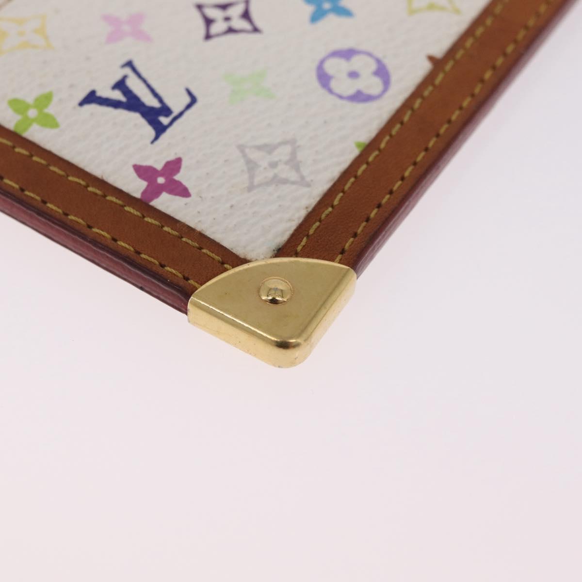 LOUIS VUITTON Monogram Multicolor Pochette Cles Purse White M92655 Auth 211046