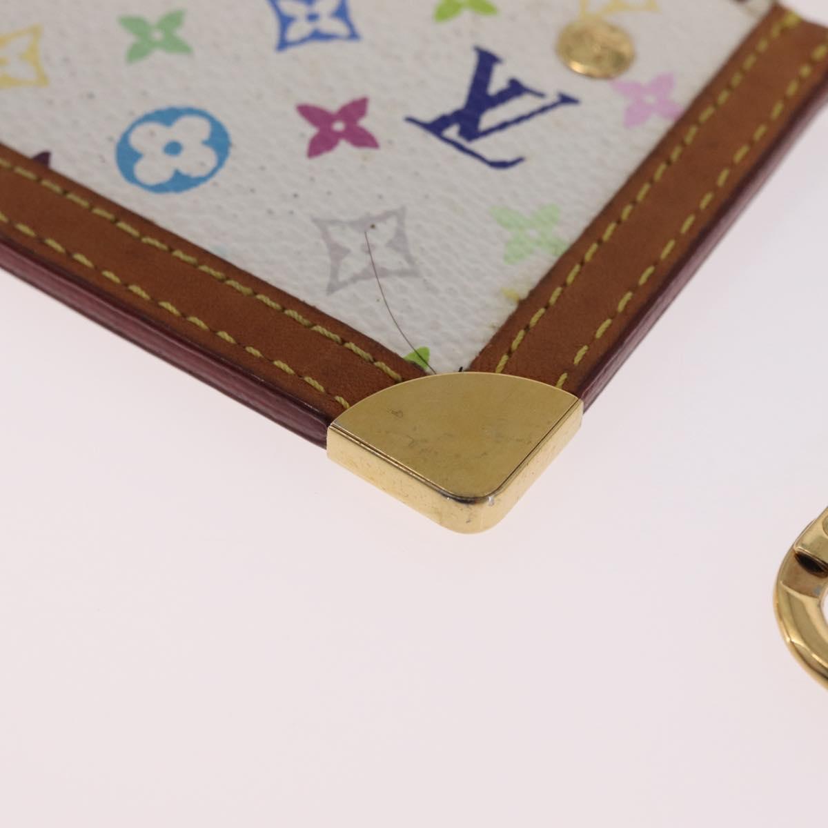 LOUIS VUITTON Monogram Multicolor Pochette Cles Purse White M92655 Auth 211046