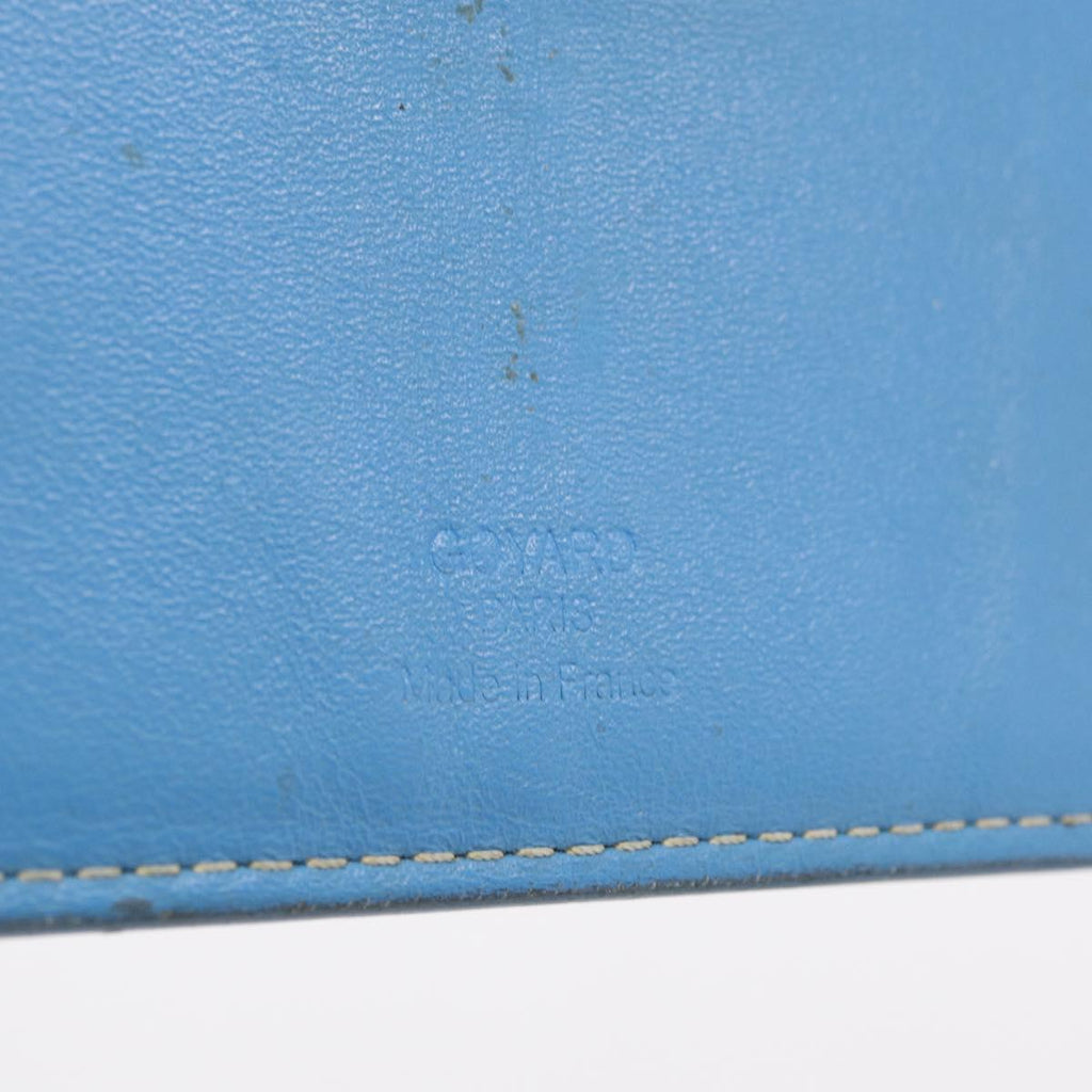 Goyard Herringbone Long Wallet PVC Leather Blue Silver Auth 211075