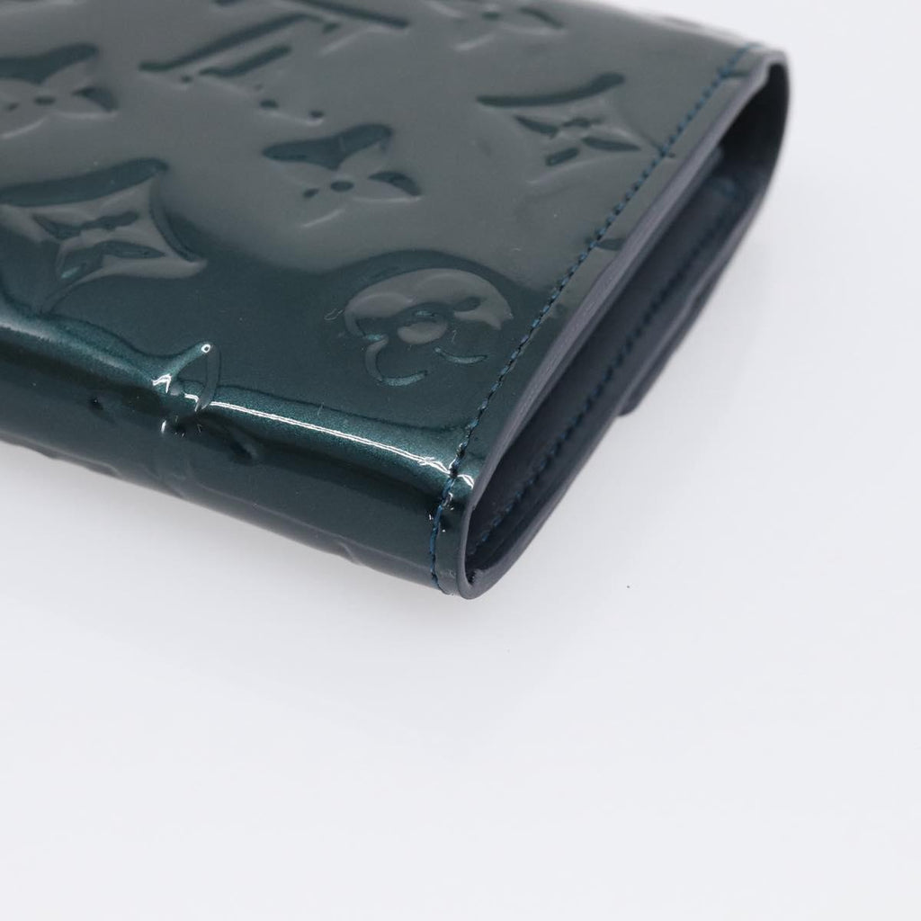 LOUIS VUITTON Vernis Portefeiulle Sarah Wallet Bluenuit M93667 LV Auth 211280A