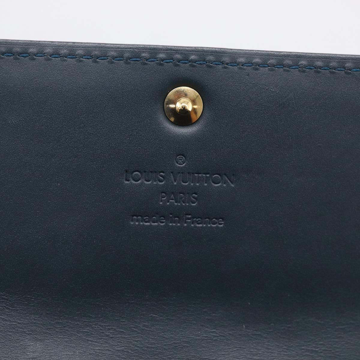 LOUIS VUITTON Vernis Portefeiulle Sarah Wallet Bluenuit M93667 LV Auth 211280A