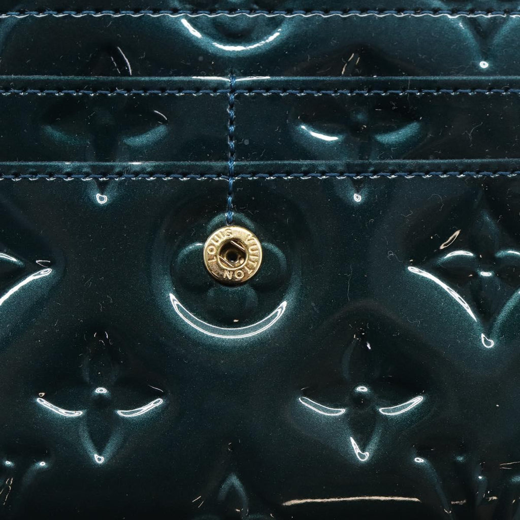 LOUIS VUITTON Vernis Portefeiulle Sarah Wallet Bluenuit M93667 LV Auth 211280A