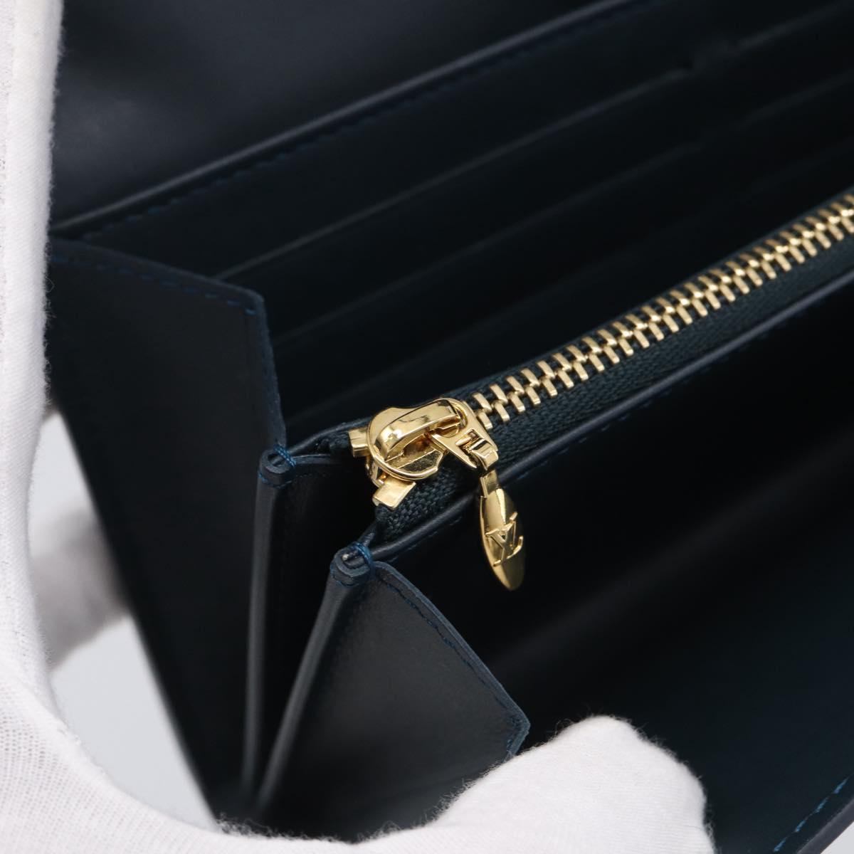 LOUIS VUITTON Vernis Portefeiulle Sarah Wallet Bluenuit M93667 LV Auth 211280A