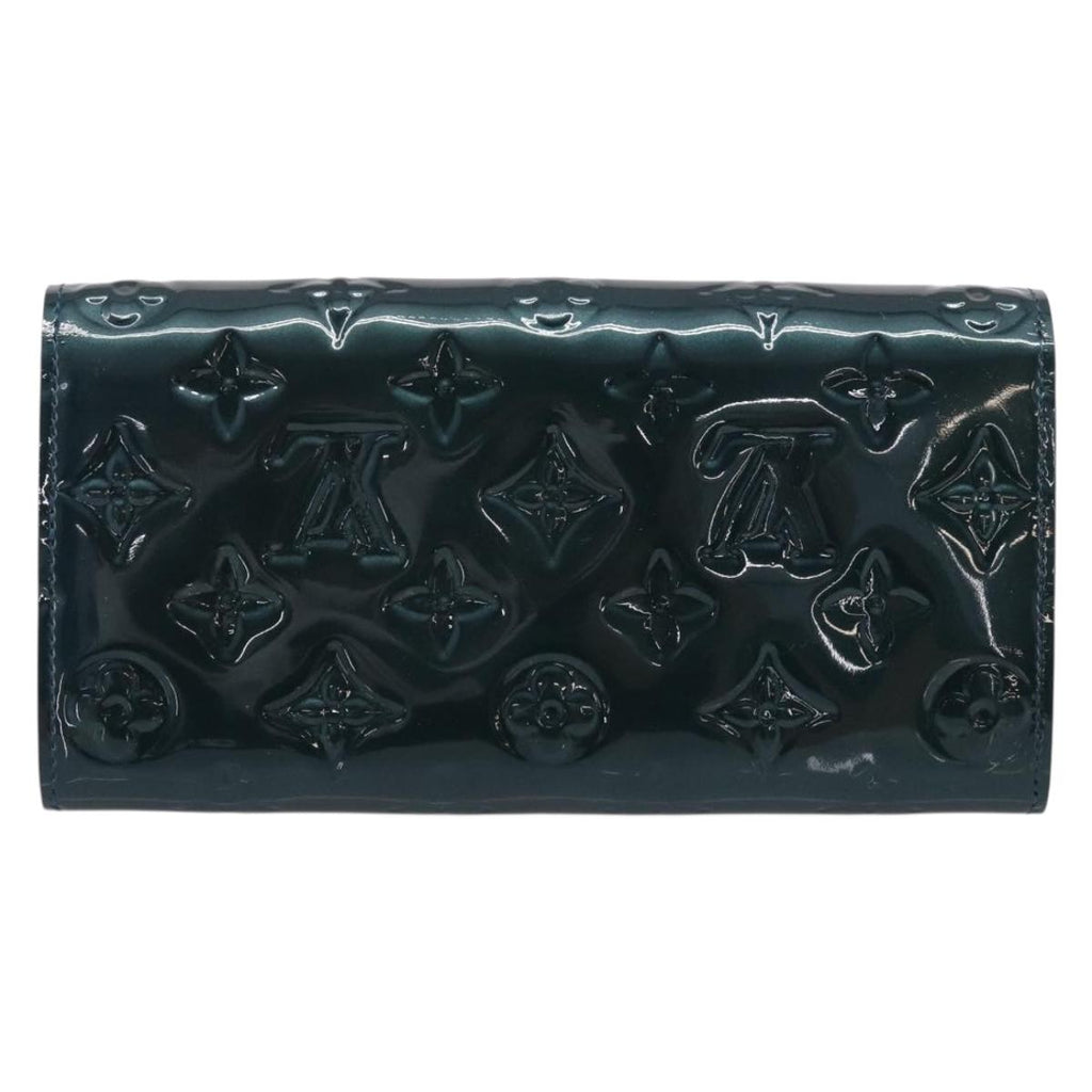 LOUIS VUITTON Vernis Portefeiulle Sarah Wallet Bluenuit M93667 LV Auth 211280A