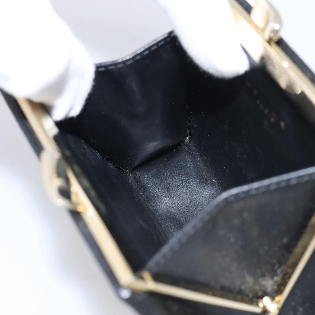 CELINE Macadam Canvas Coin Purse Black Gold Auth 211472A
