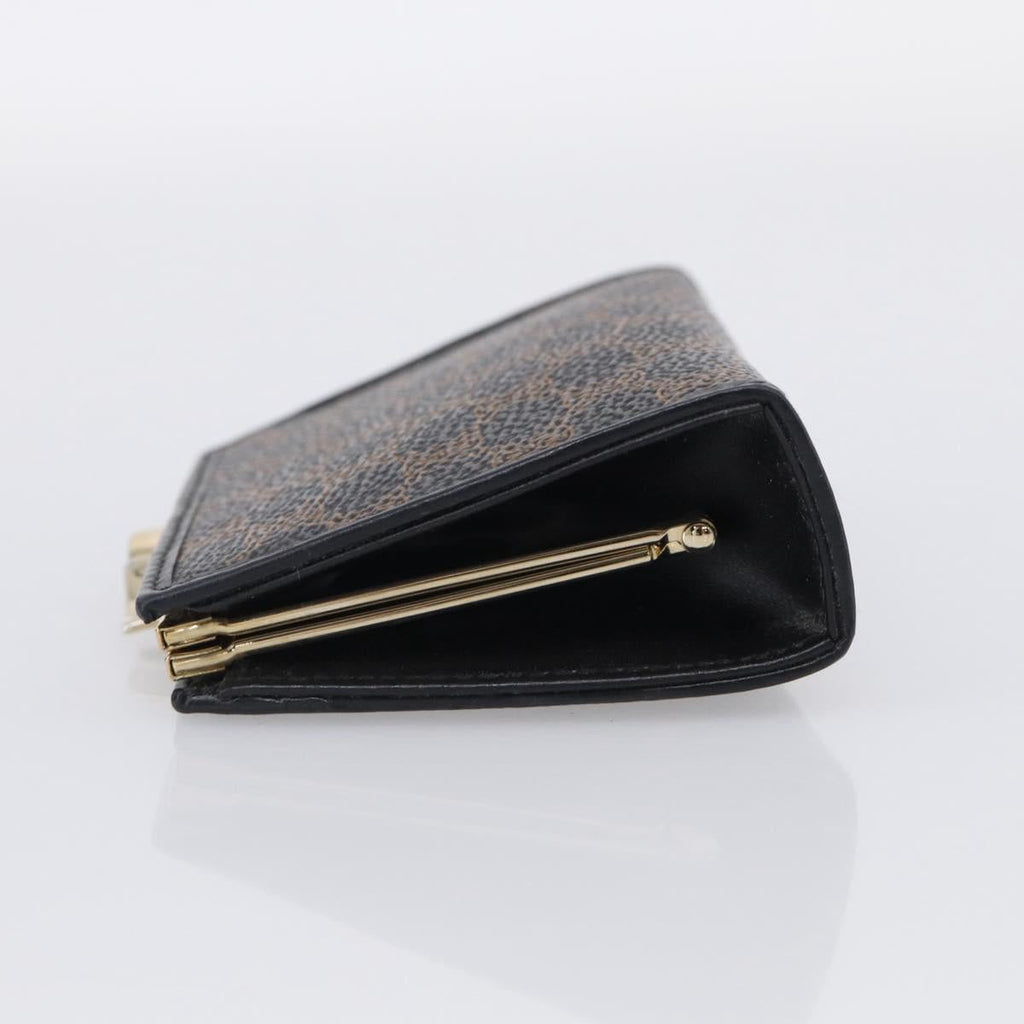 CELINE Macadam Canvas Coin Purse Black Gold Auth 211472A