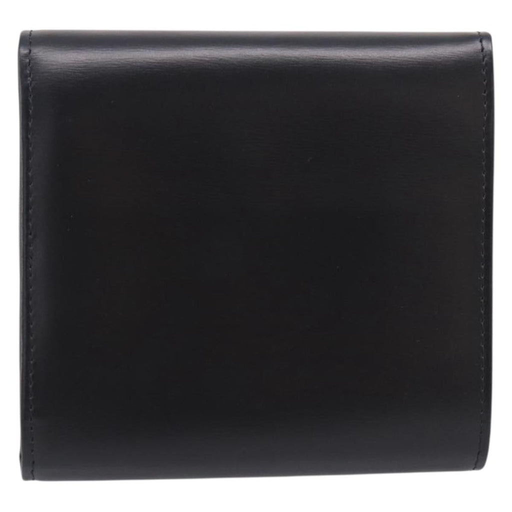 Cartier PANTHERE Wallet Leather Black Silver Auth 211473A