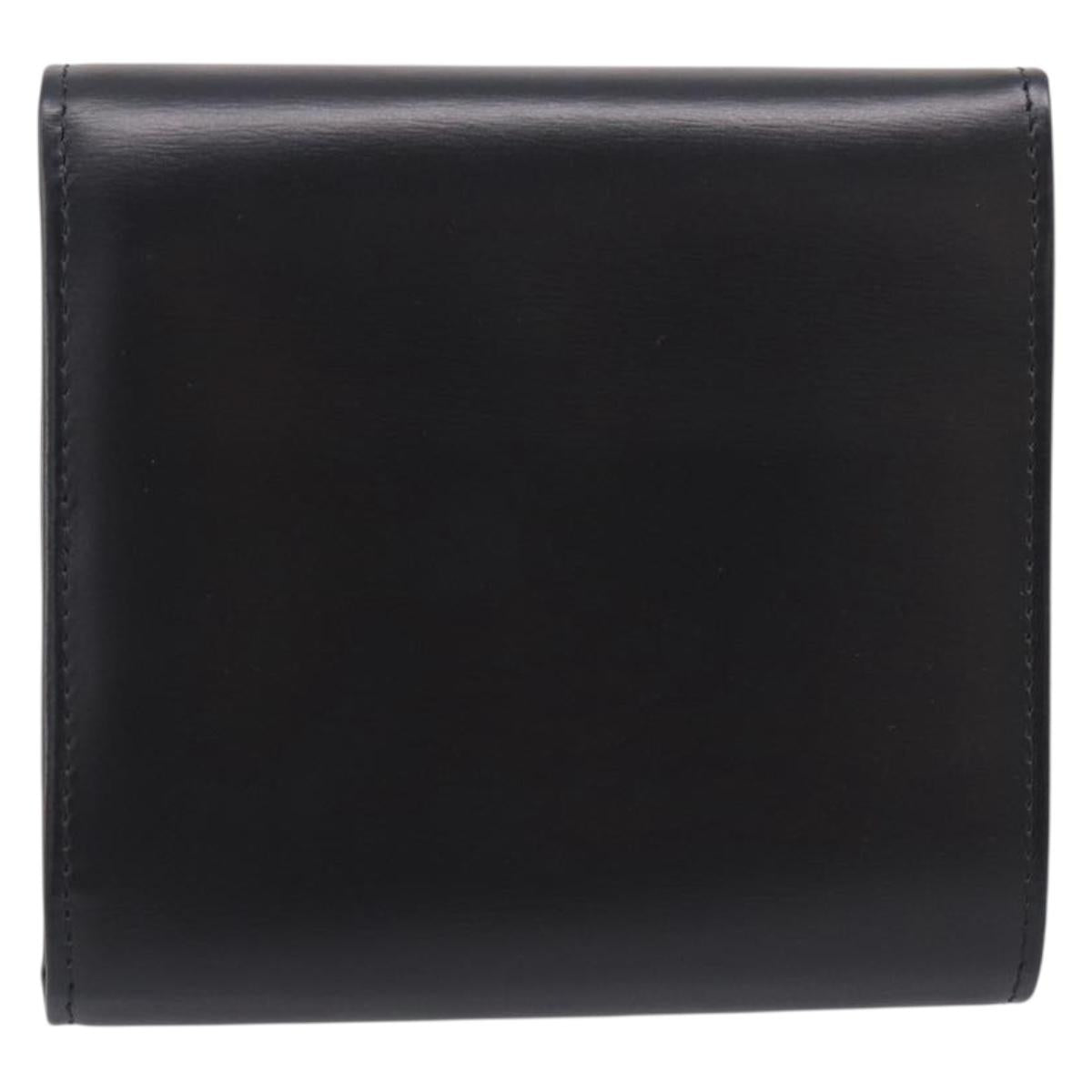 Cartier PANTHERE Wallet Leather Black Silver Auth 211473A