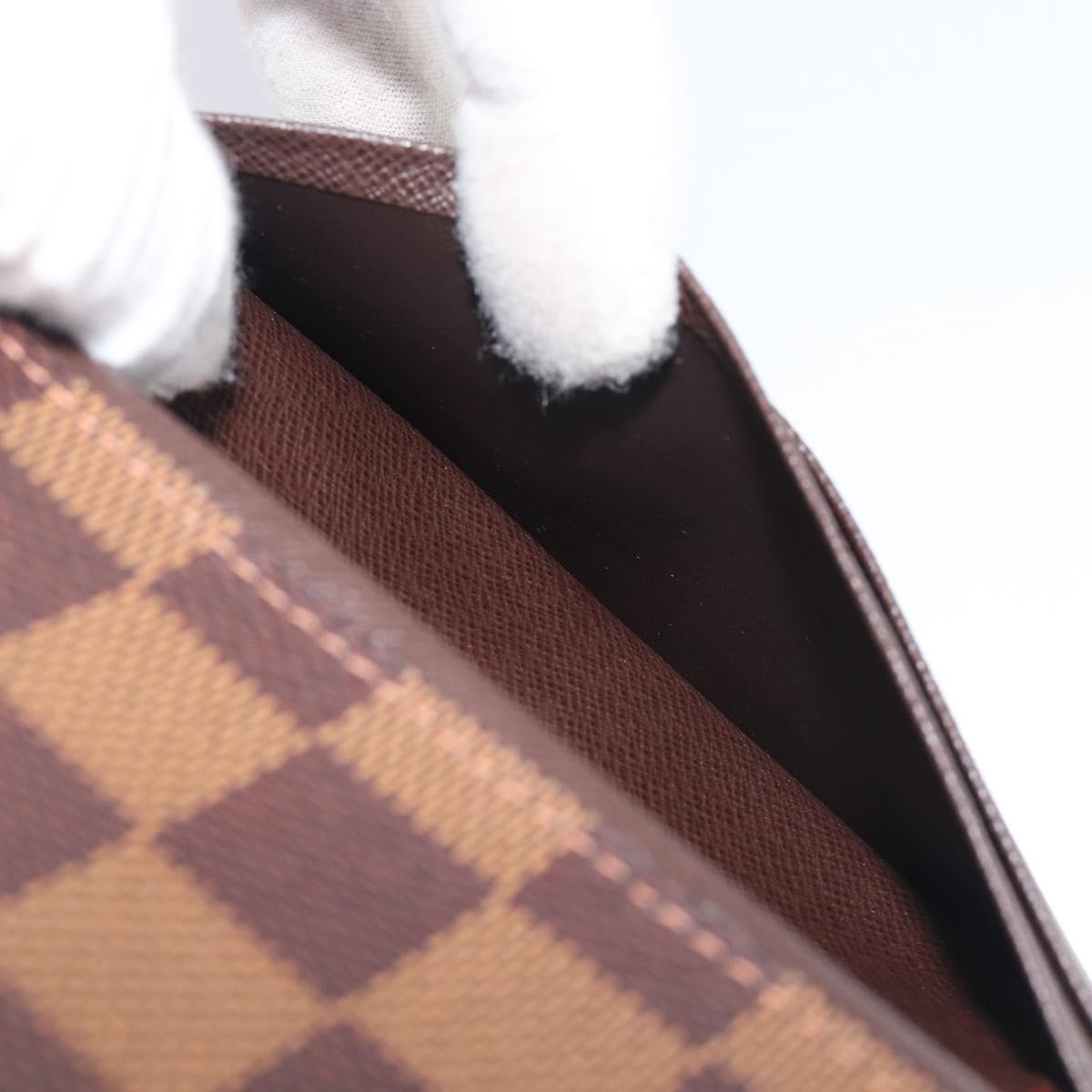 LOUIS VUITTON Damier Ebene Portefeuille Tresor Wallet N61736 LV Auth 211506V