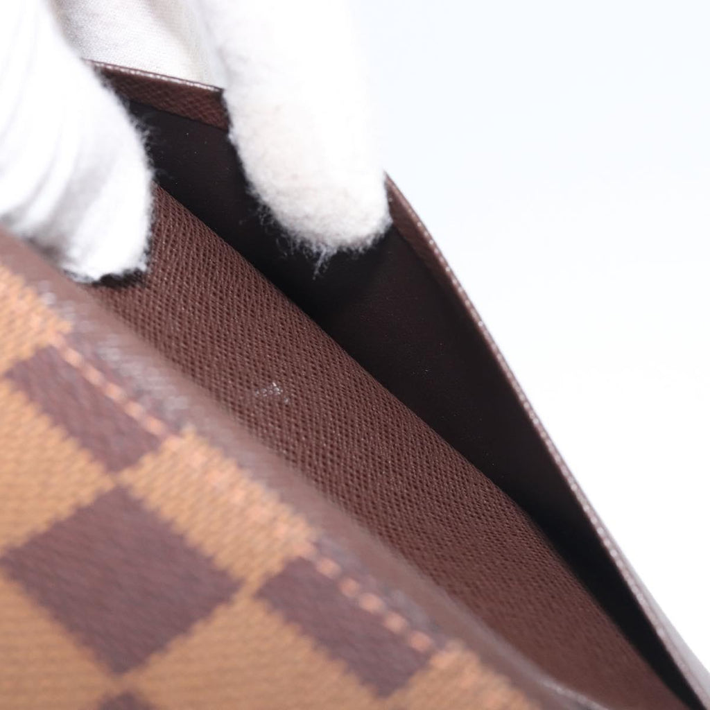 LOUIS VUITTON Damier Ebene Portefeuille Tresor Wallet N61736 LV Auth 211506V