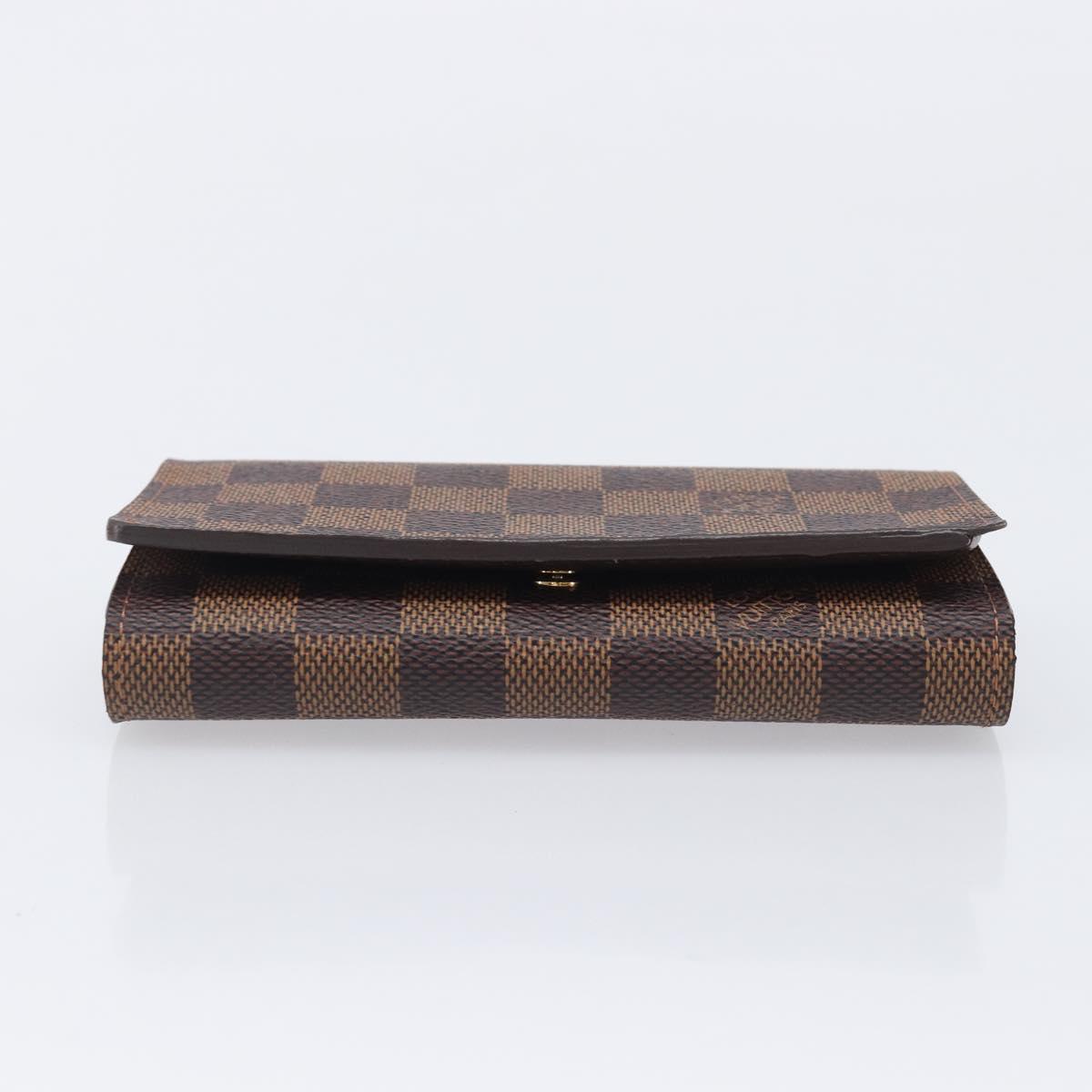 LOUIS VUITTON Damier Ebene Portefeuille Tresor Wallet N61736 LV Auth 211506V