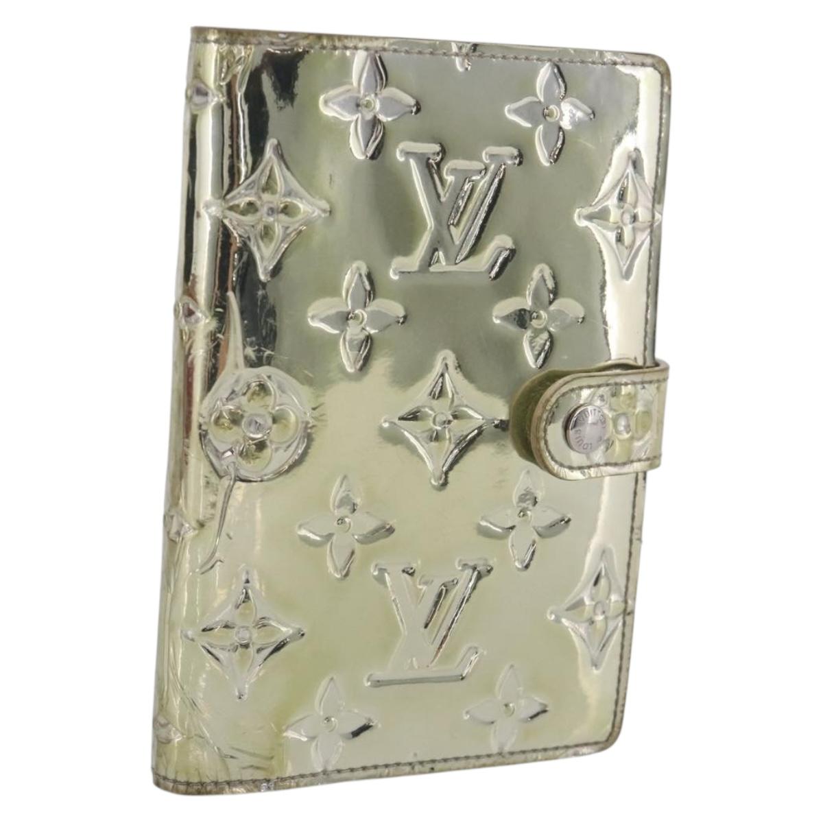 LOUIS VUITTON Monogram Miroir Agenda PM Day Cover Argent R20963 LV Auth 211509A