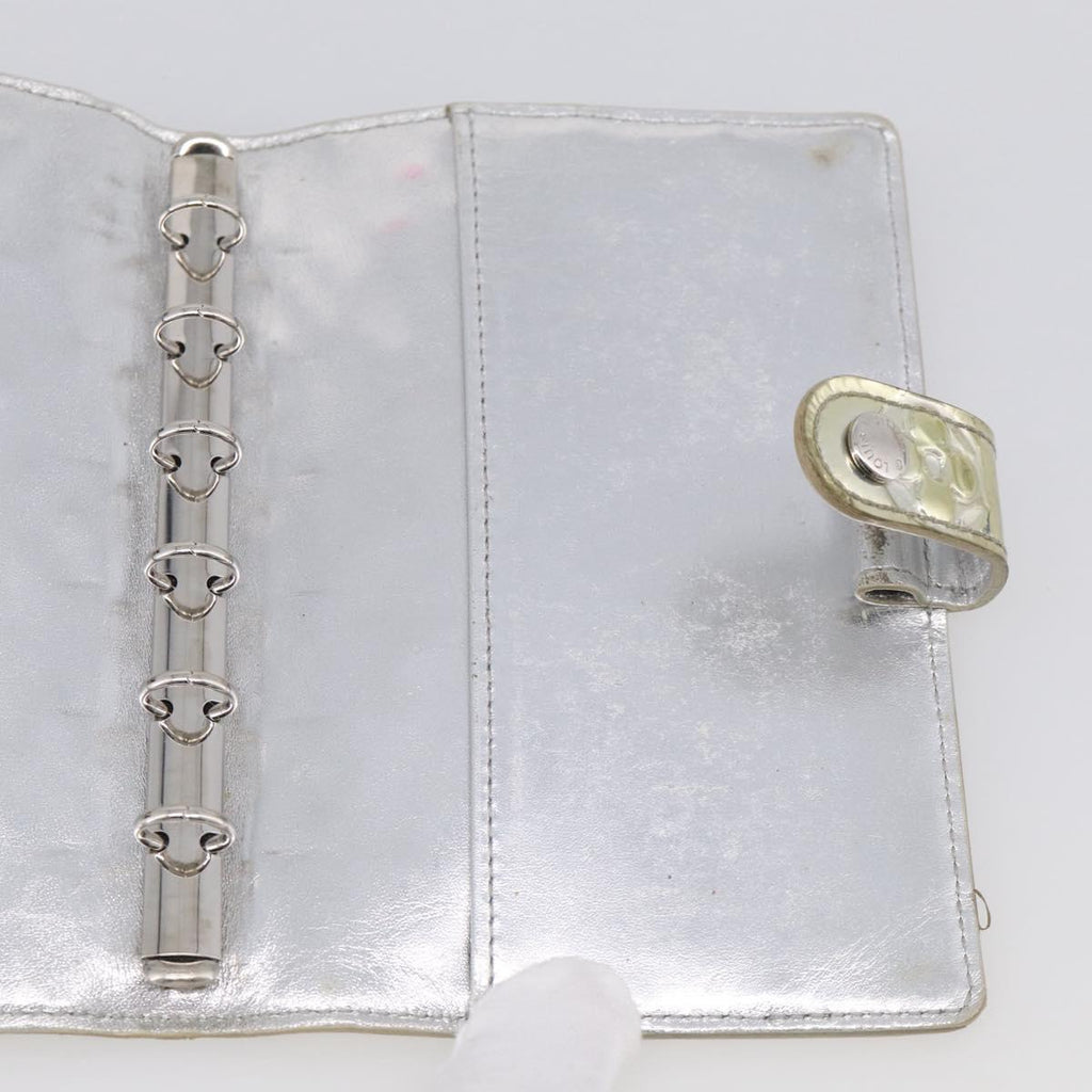 LOUIS VUITTON Monogram Miroir Agenda PM Day Cover Argent R20963 LV Auth 211509A