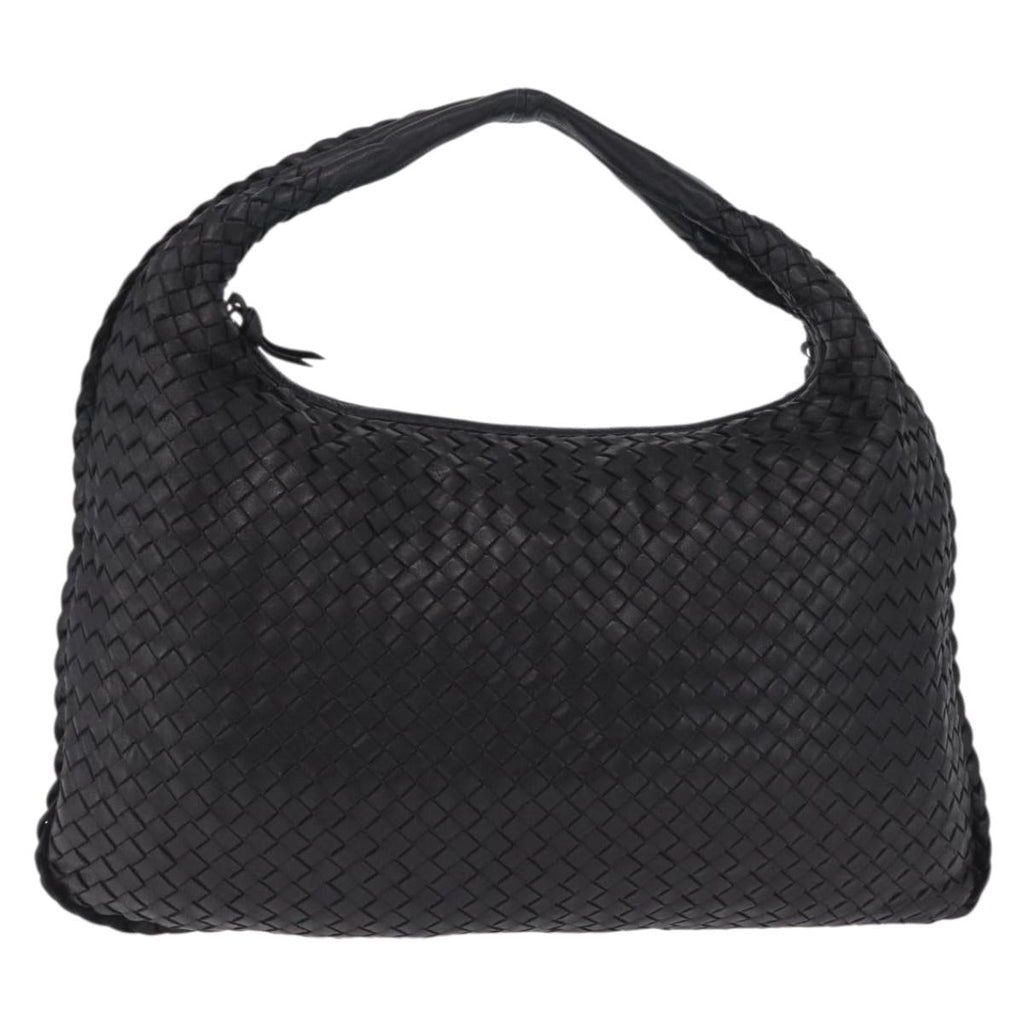 Bottega Veneta INTRECCIATO Hobo Bag Leather outlet Black 115654 Auth 211810M