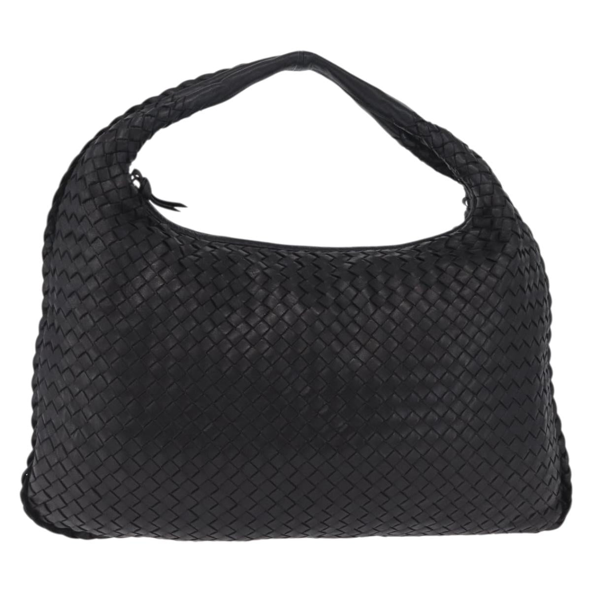 Bottega Veneta INTRECCIATO Hobo Bag Leather outlet Black 115654 Auth 211810M