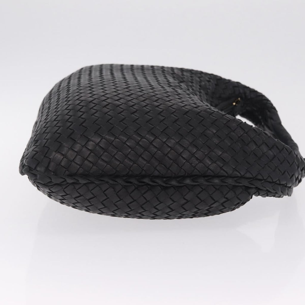 Bottega Veneta INTRECCIATO Hobo Bag Leather outlet Black 115654 Auth 211810M