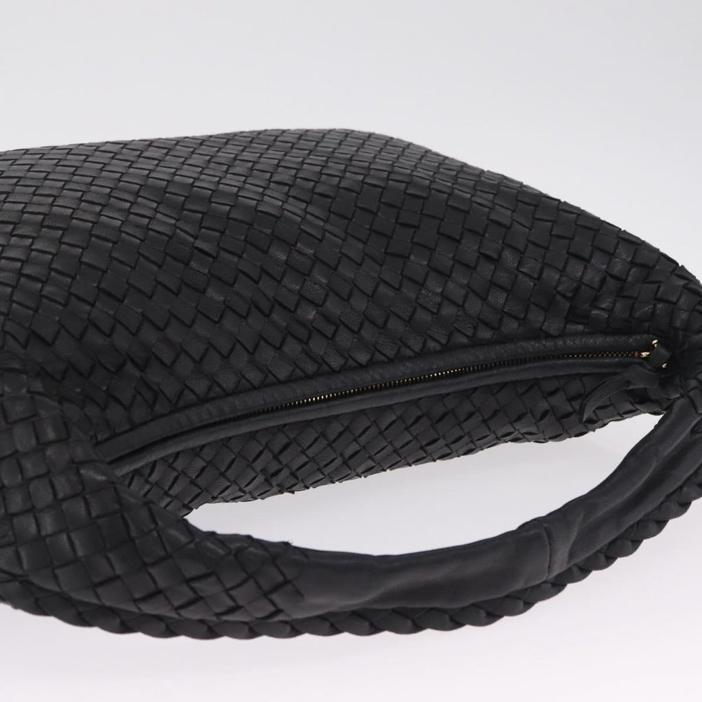 Bottega Veneta INTRECCIATO Hobo Bag Leather outlet Black 115654 Auth 211810M