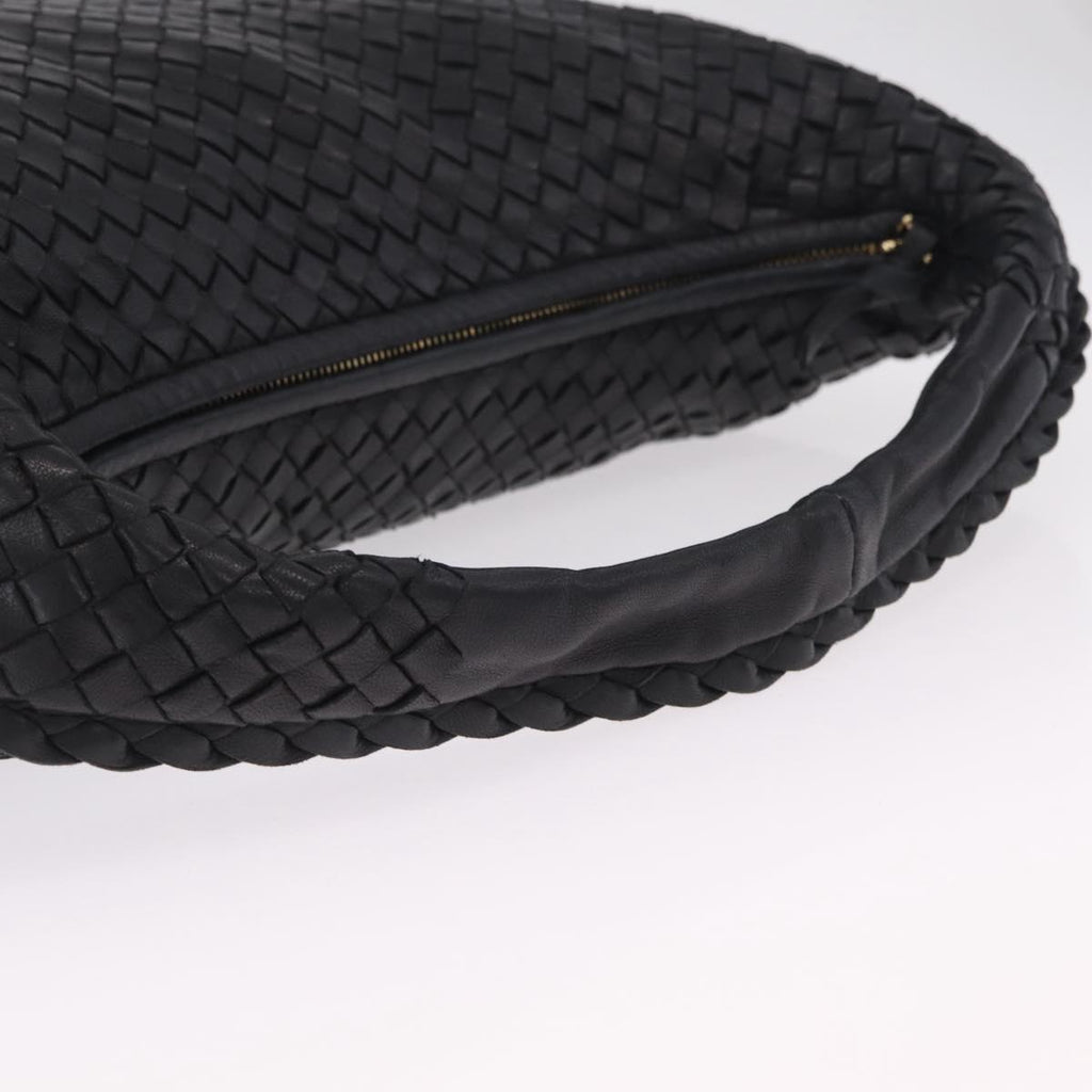 Bottega Veneta INTRECCIATO Hobo Bag Leather outlet Black 115654 Auth 211810M