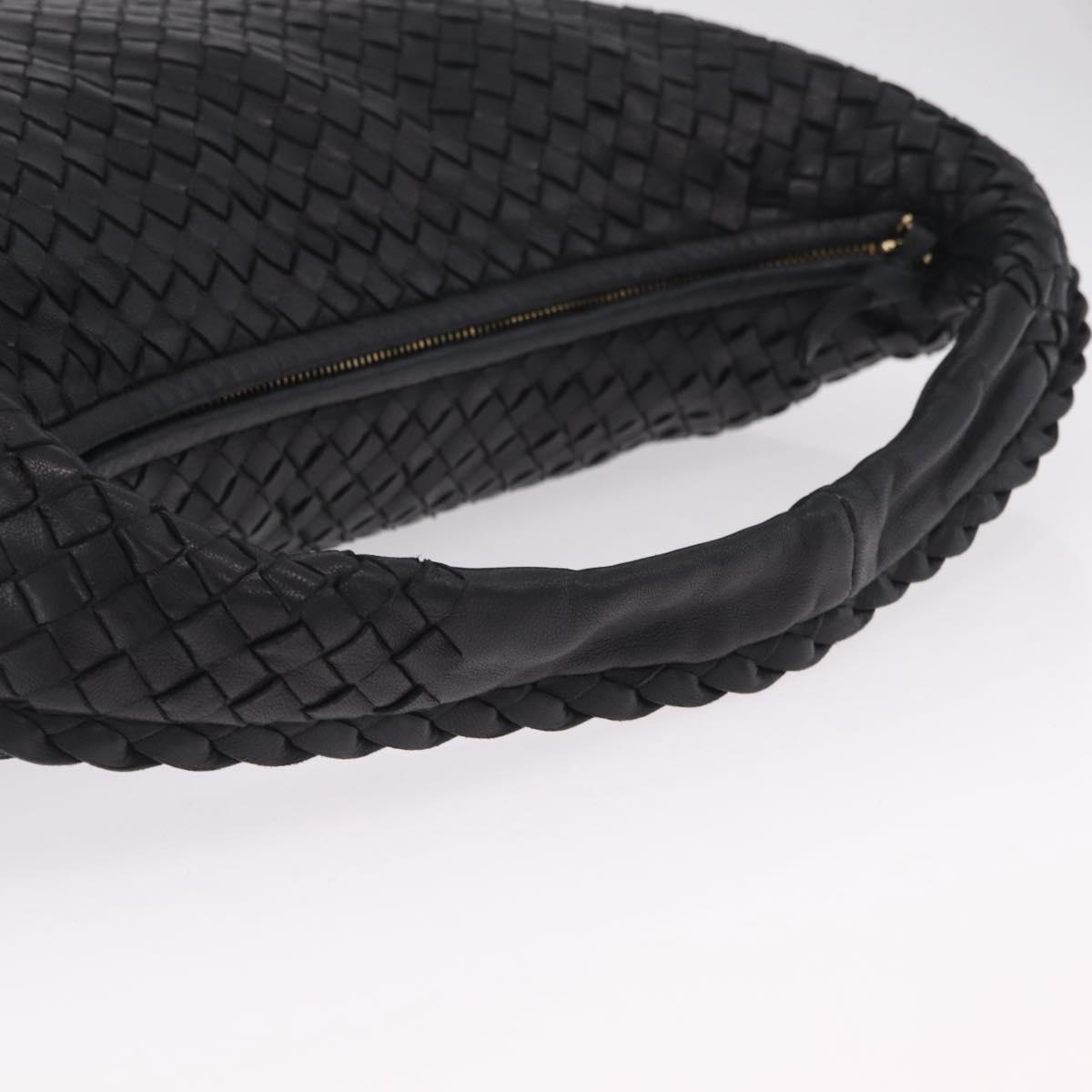 Bottega Veneta INTRECCIATO Hobo Bag Leather outlet Black 115654 Auth 211810M