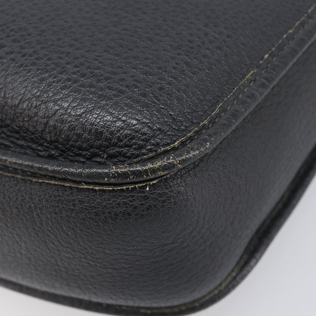 HERMES Evelyn 1GM Shoulder Bag Togo Black Silver Auth 211819M