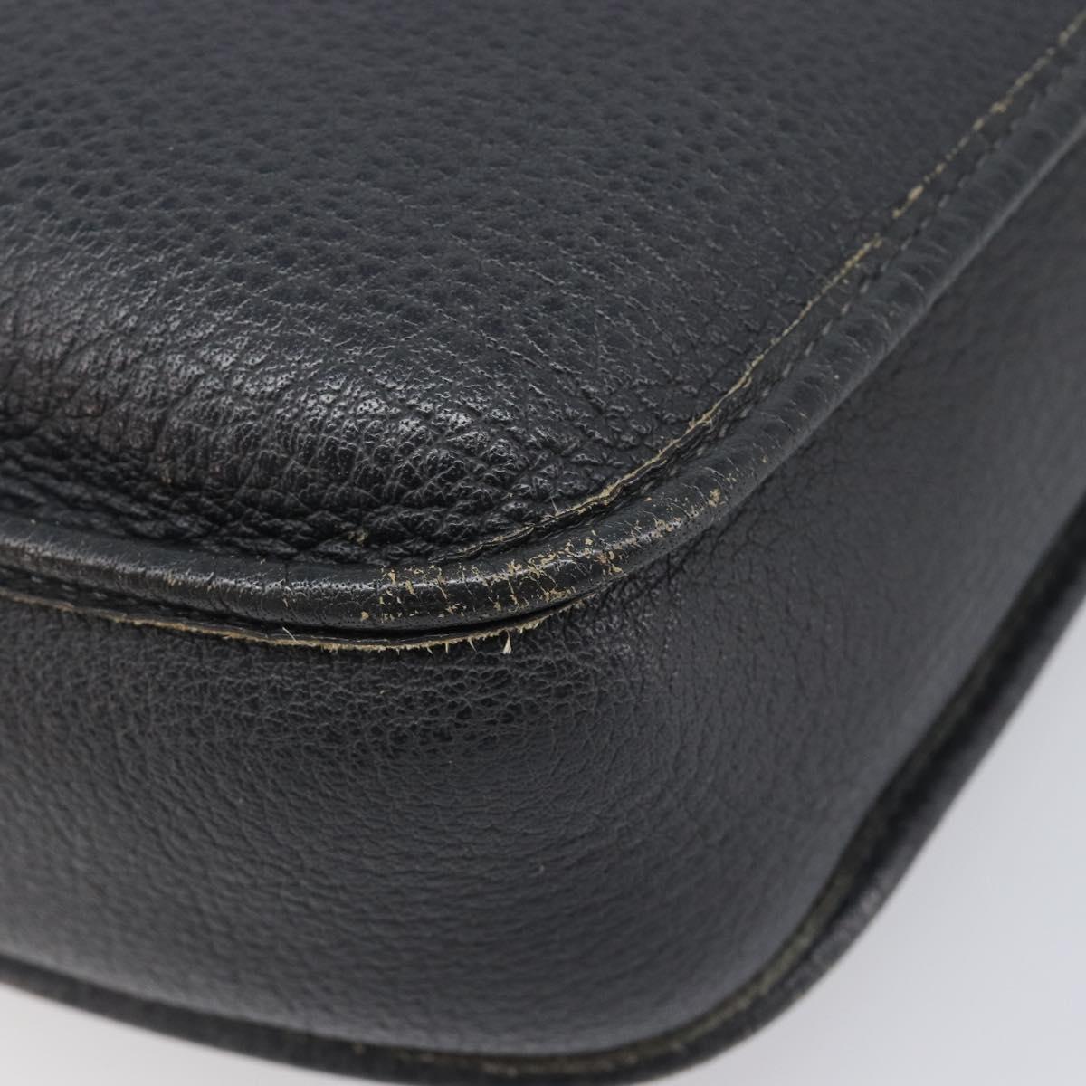 HERMES Evelyn 1GM Shoulder Bag Togo Black Silver Auth 211819M