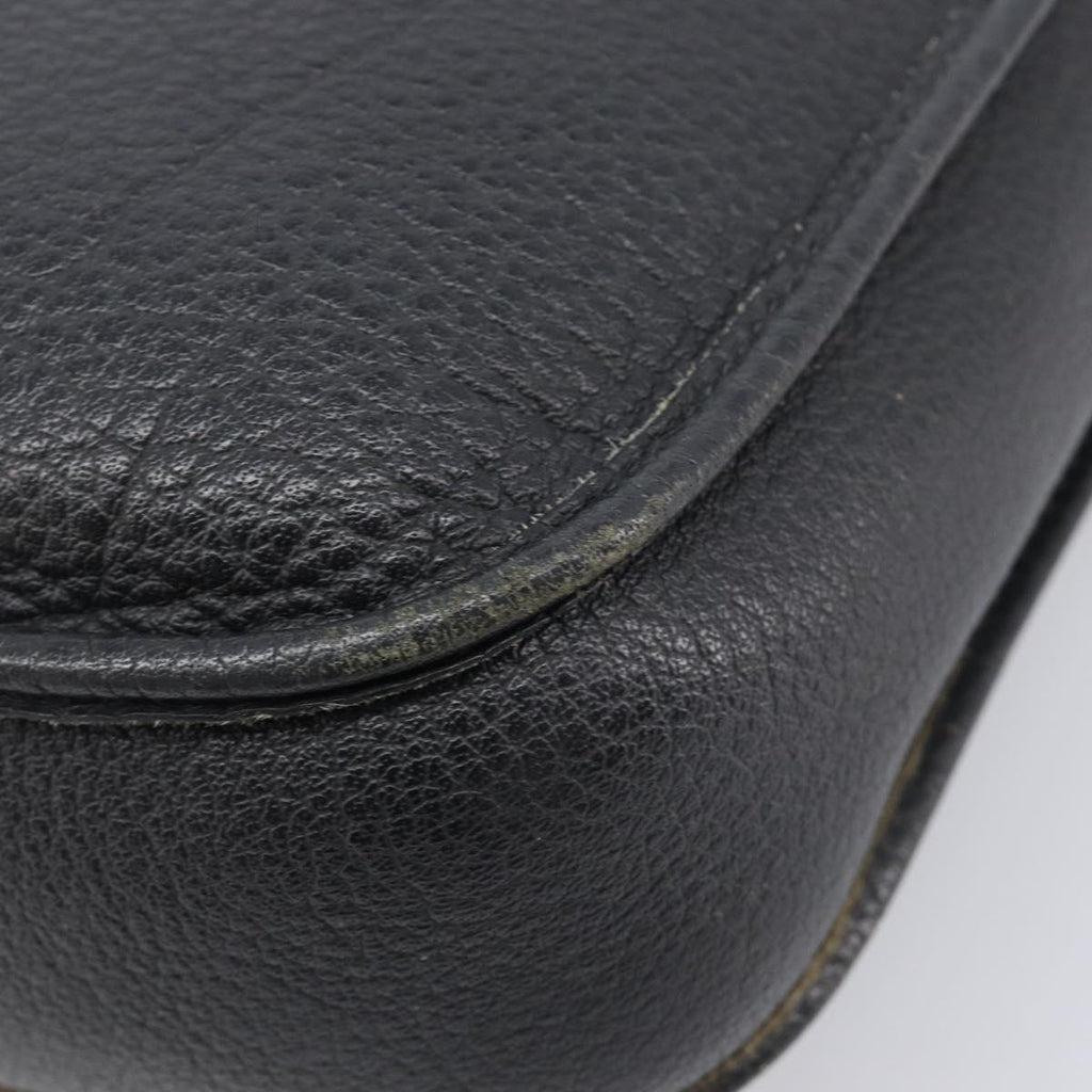 HERMES Evelyn 1GM Shoulder Bag Togo Black Silver Auth 211819M