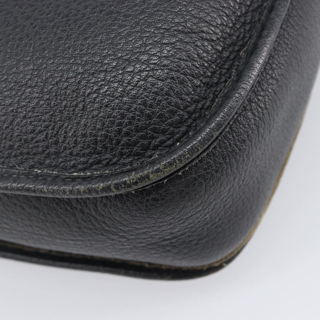 HERMES Evelyn 1GM Shoulder Bag Togo Black Silver Auth 211819M