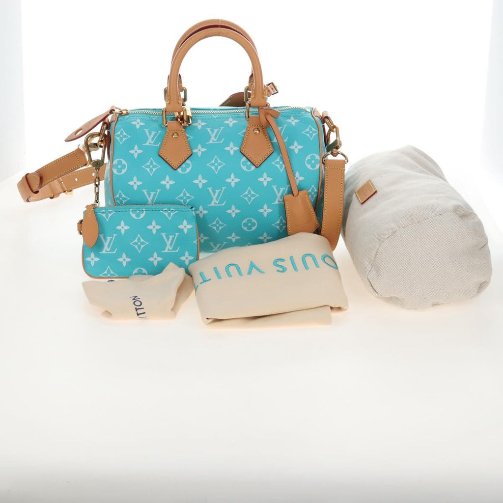 LOUIS VUITTON Speedy P9 Bandouliere 25 Bag Turquoise Blue M11561 Auth 211820SM