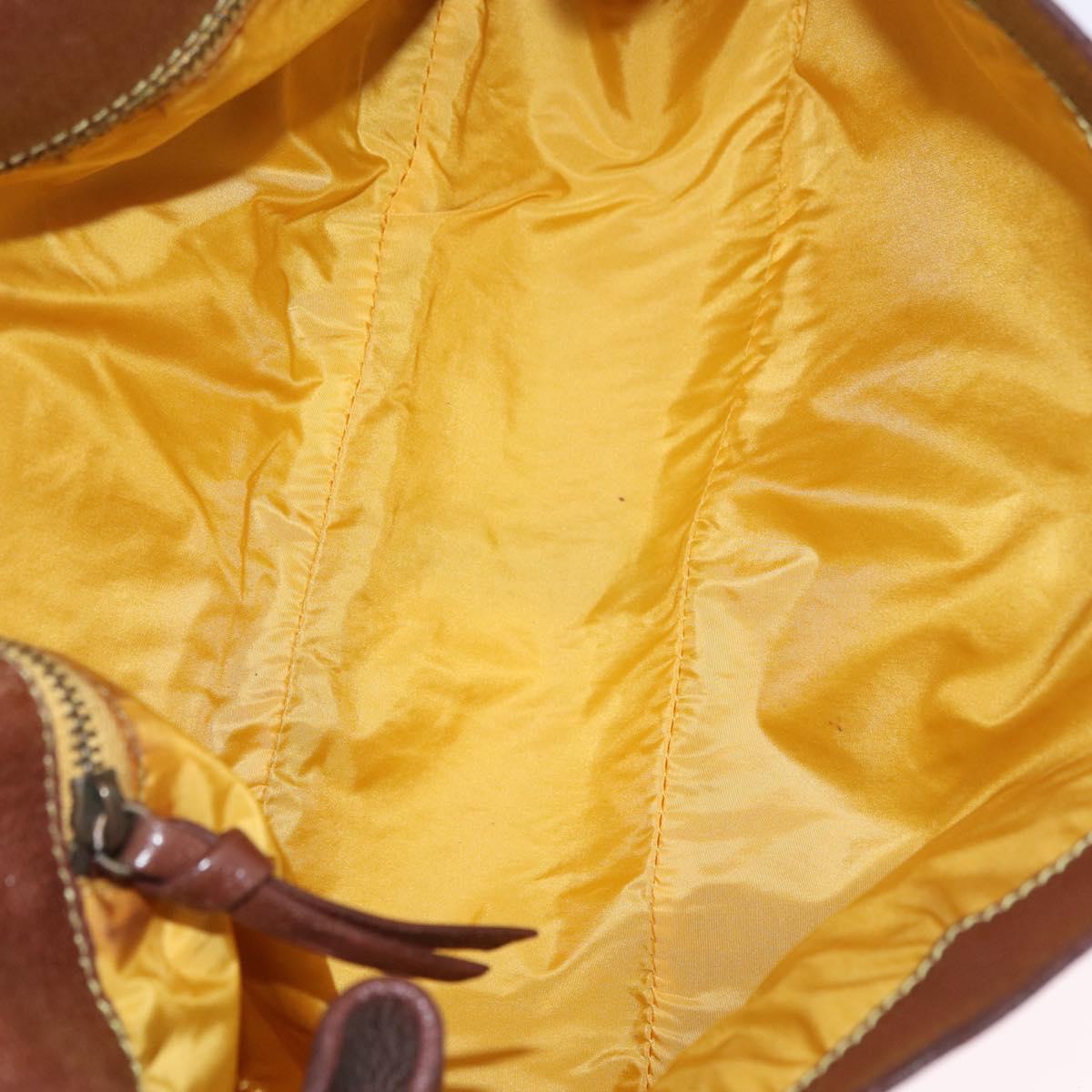 Miu Miu Shoulder Bag Leather Brown Gold Auth 211834A