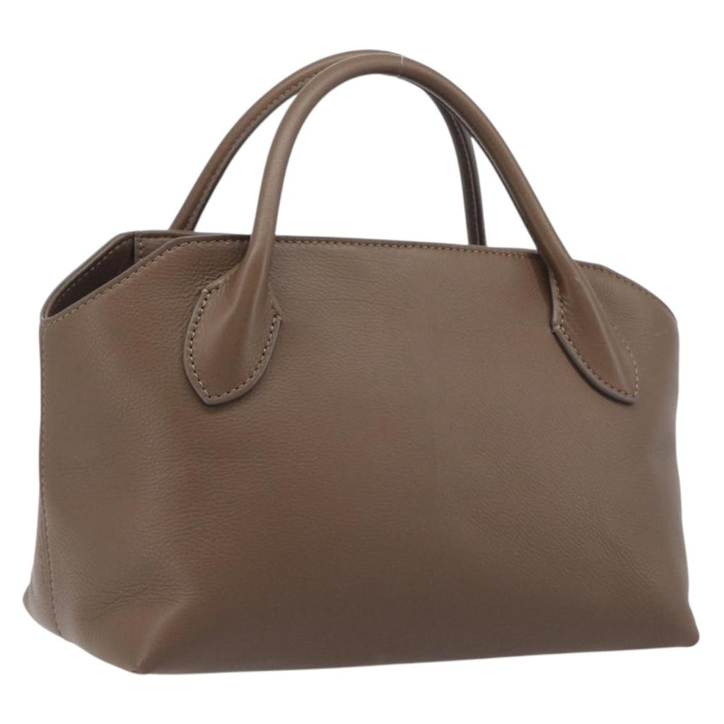 The Row Terrace Baulet Hand Bag Calf Skin Brown Silver Auth 211842SAM