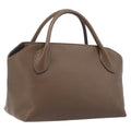 The Row Terrace Baulet Hand Bag Calf Skin Brown Silver Auth 211842SAM