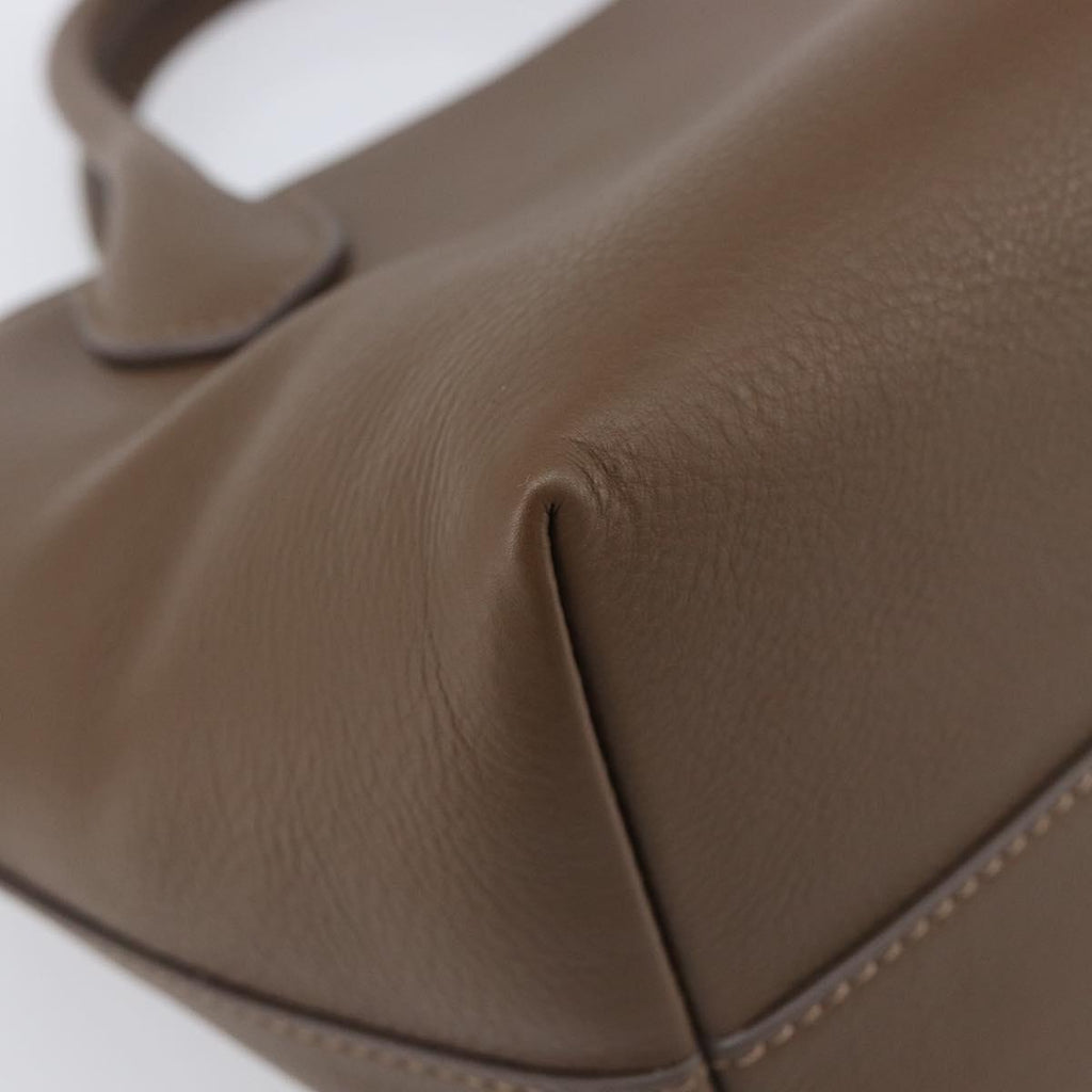 The Row Terrace Baulet Hand Bag Calf Skin Brown Silver Auth 211842SAM