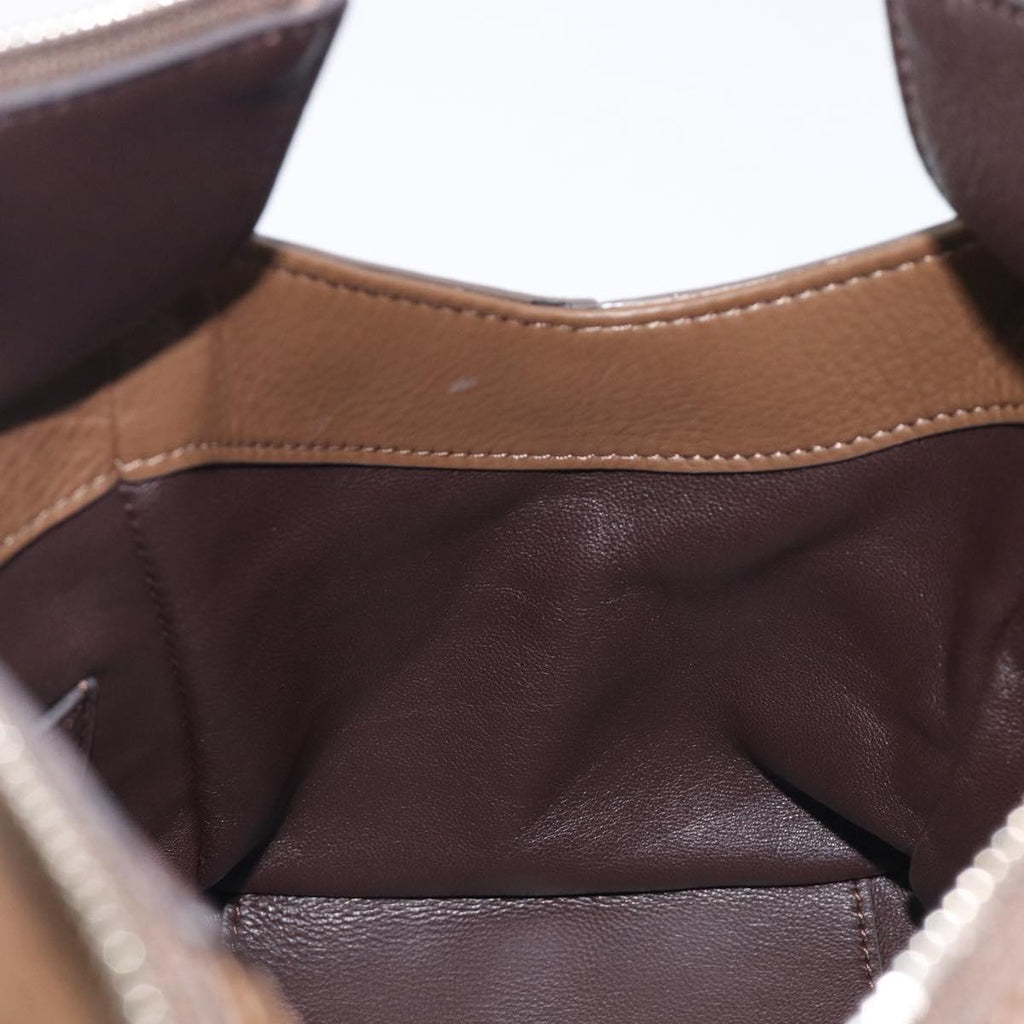 The Row Terrace Baulet Hand Bag Calf Skin Brown Silver Auth 211842SAM