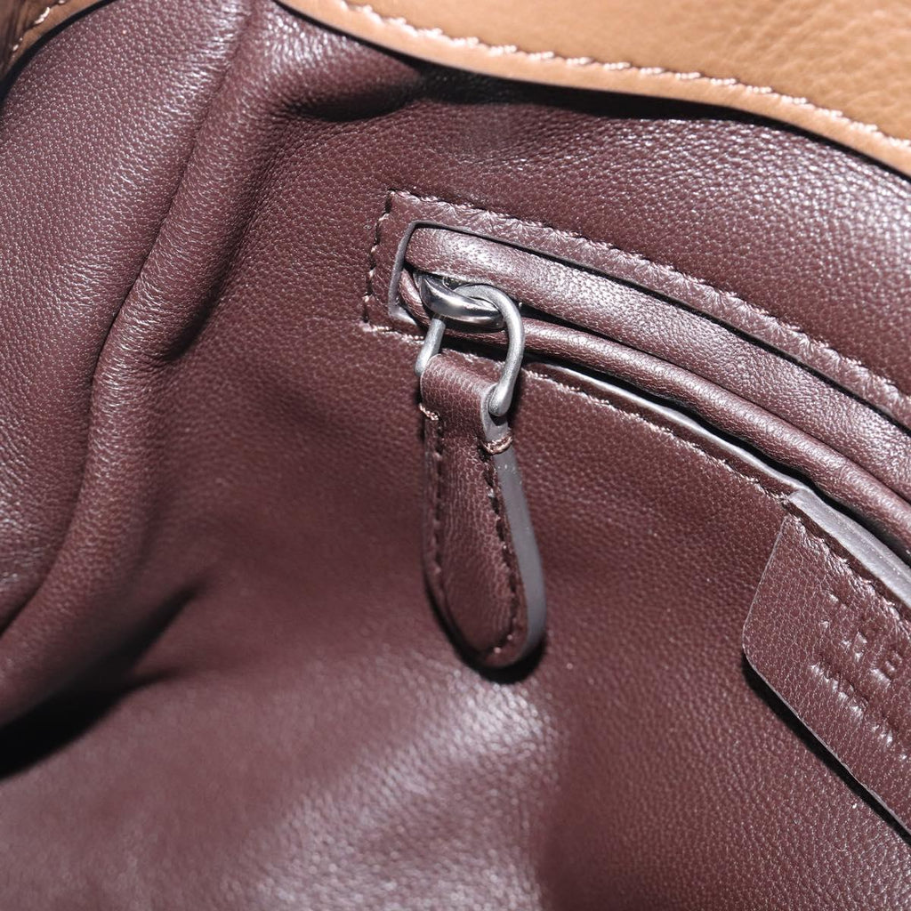 The Row Terrace Baulet Hand Bag Calf Skin Brown Silver Auth 211842SAM