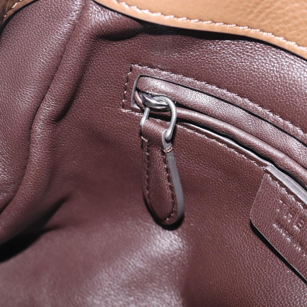 The Row Terrace Baulet Hand Bag Calf Skin Brown Silver Auth 211842SAM