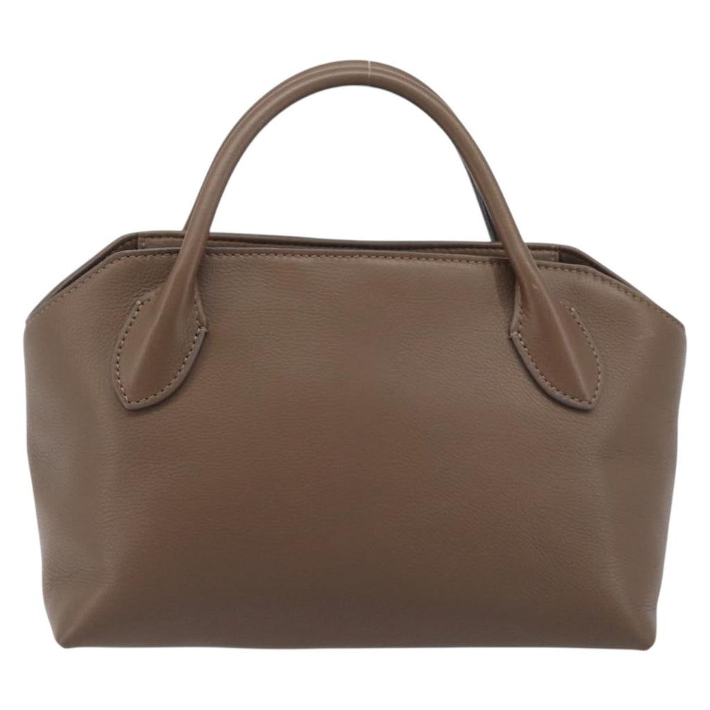 The Row Terrace Baulet Hand Bag Calf Skin Brown Silver Auth 211842SAM