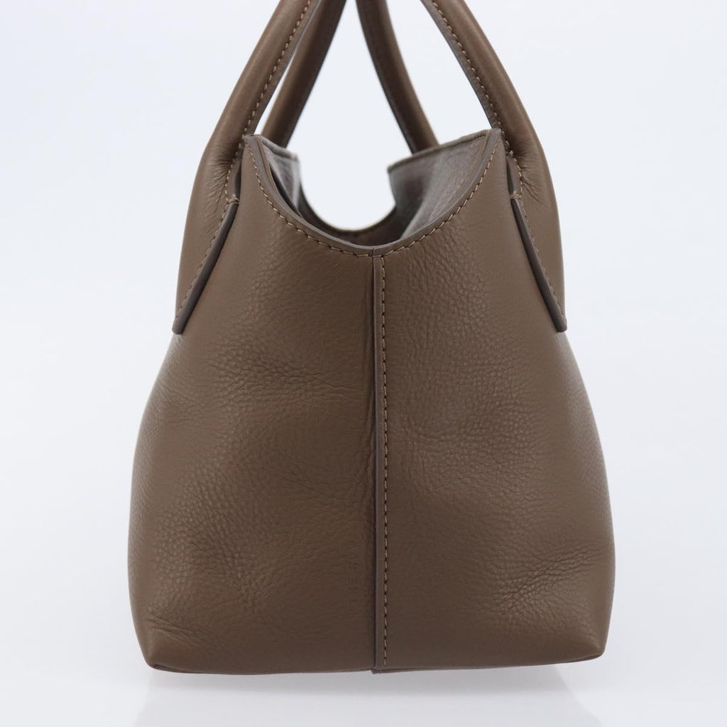 The Row Terrace Baulet Hand Bag Calf Skin Brown Silver Auth 211842SAM