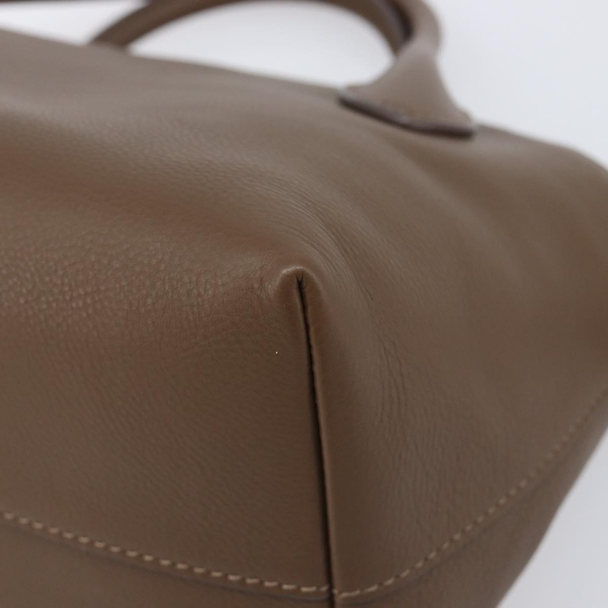 The Row Terrace Baulet Hand Bag Calf Skin Brown Silver Auth 211842SAM