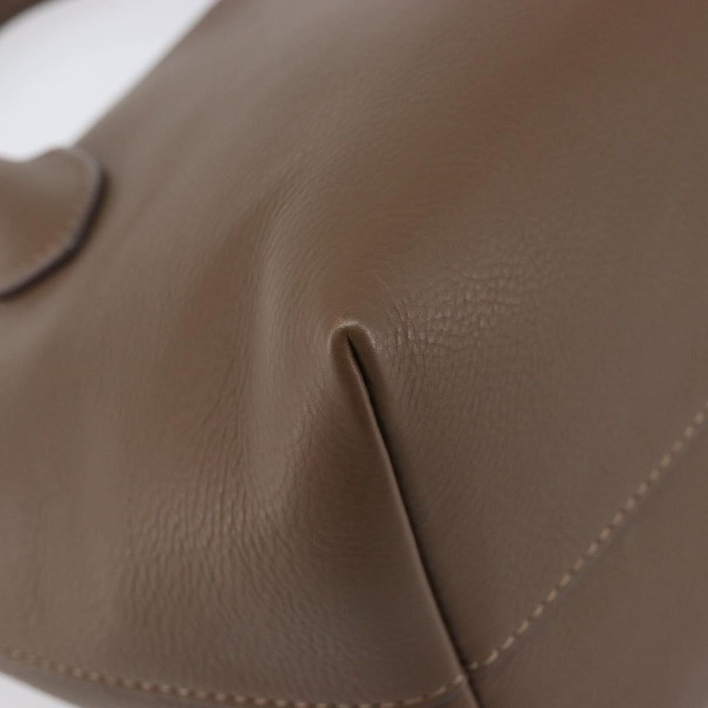 The Row Terrace Baulet Hand Bag Calf Skin Brown Silver Auth 211842SAM
