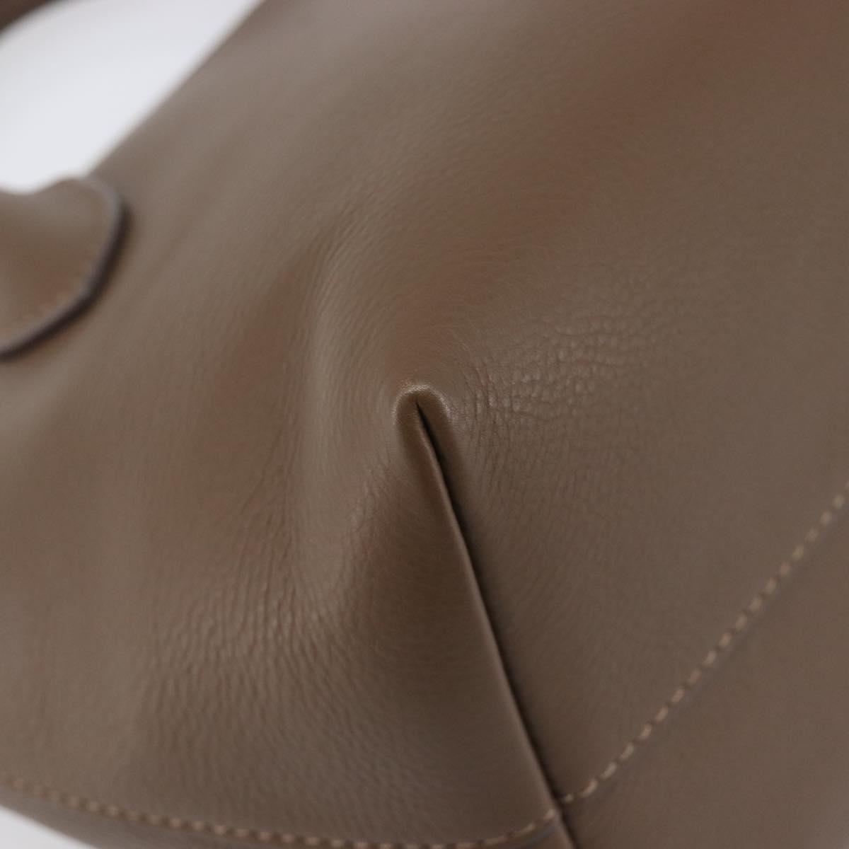 The Row Terrace Baulet Hand Bag Calf Skin Brown Silver Auth 211842SAM