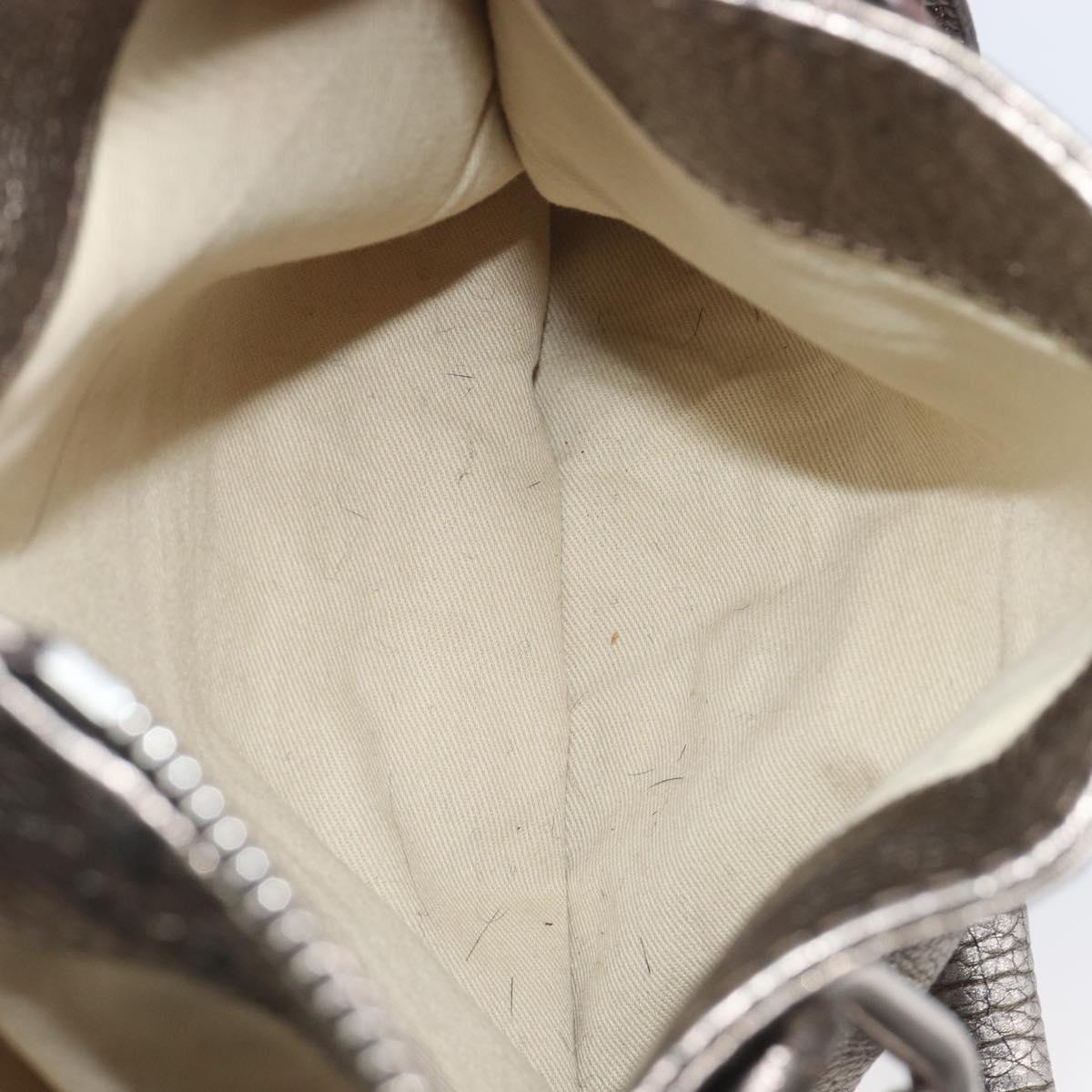 Chloe Paddington Hand Bag Leather Silver Auth 211845V