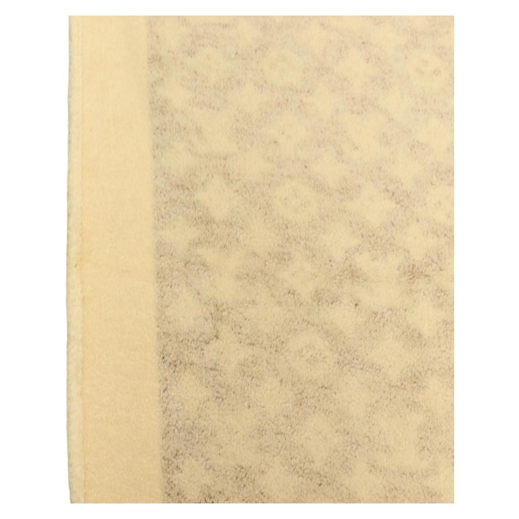 LOUIS VUITTON Blanket Bath Towel Cotton Beige LV Auth 211848V
