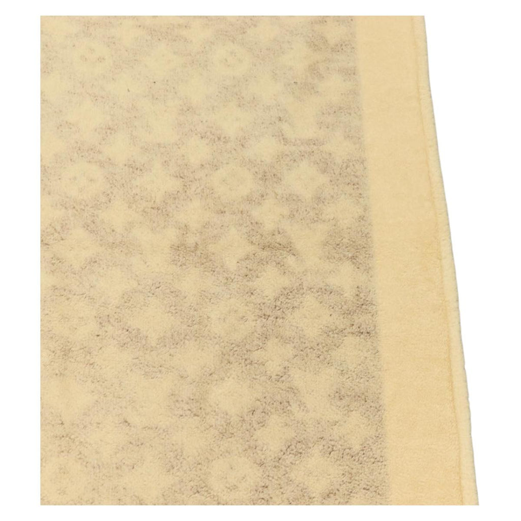 LOUIS VUITTON Blanket Bath Towel Cotton Beige LV Auth 211848V
