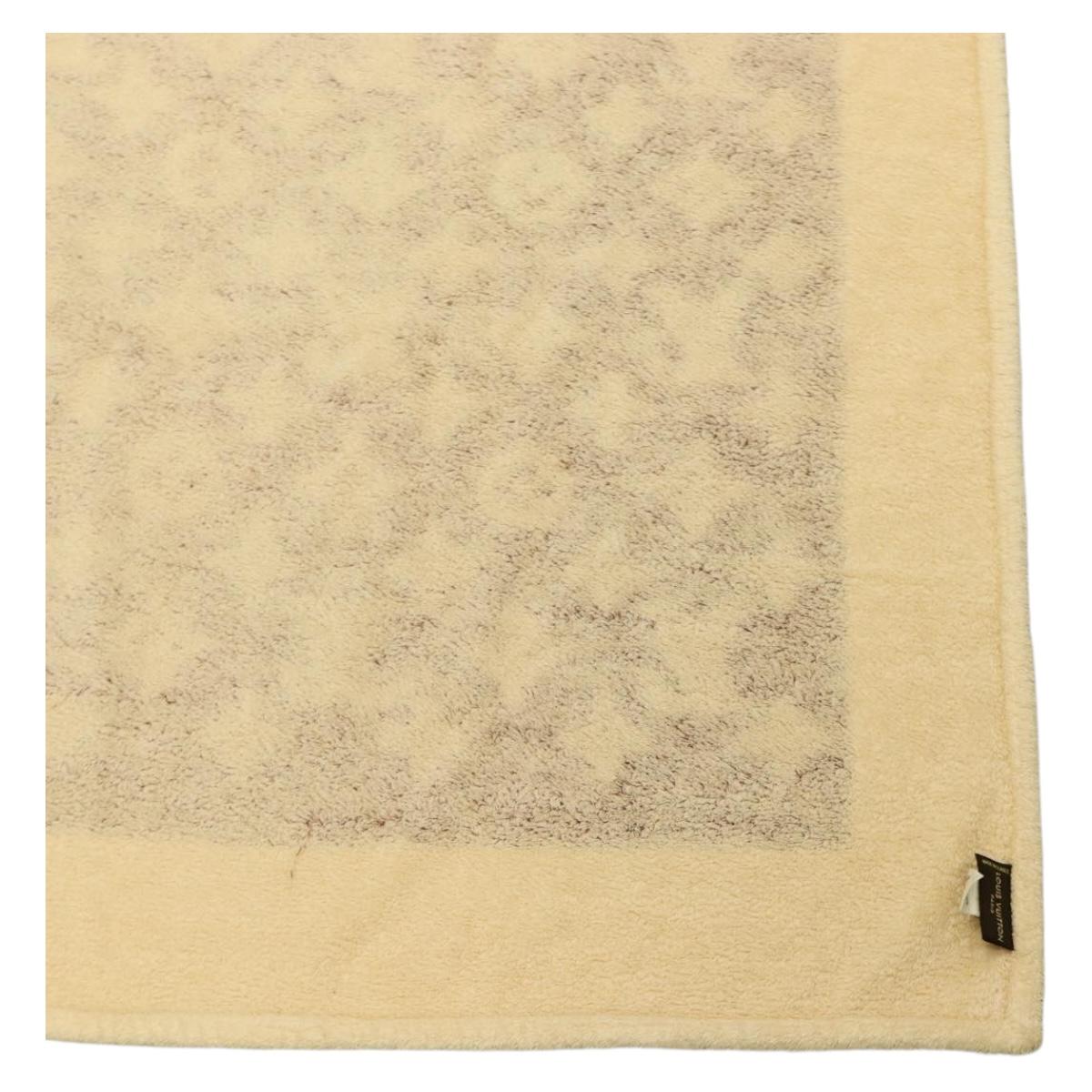 LOUIS VUITTON Blanket Bath Towel Cotton Beige LV Auth 211848V