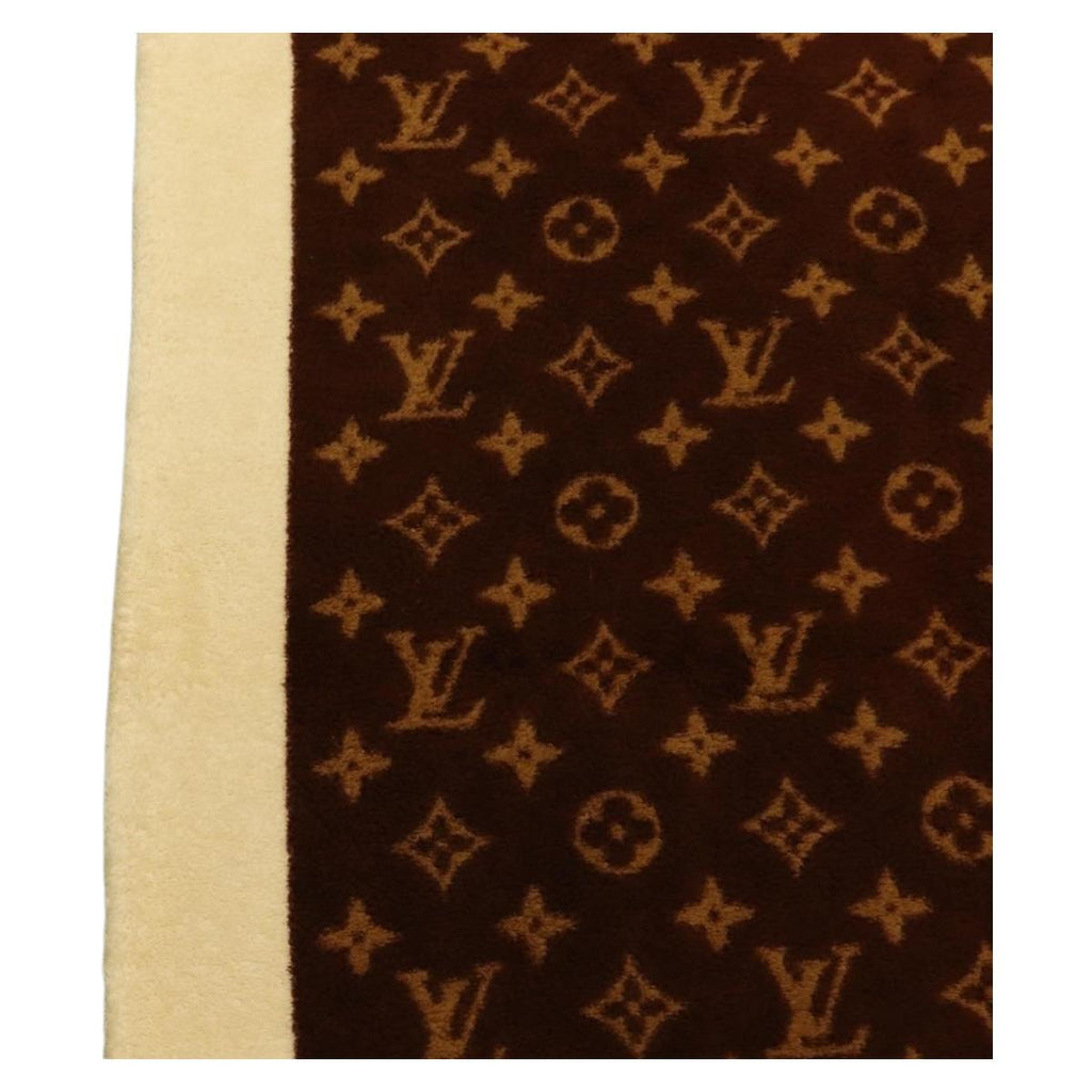 LOUIS VUITTON Blanket Bath Towel Cotton Beige LV Auth 211848V