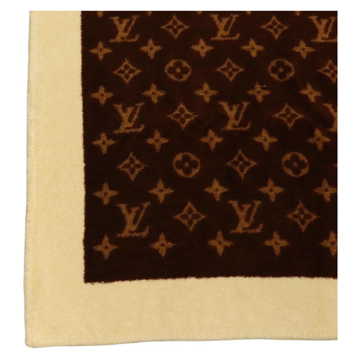 LOUIS VUITTON Blanket Bath Towel Cotton Beige LV Auth 211848V