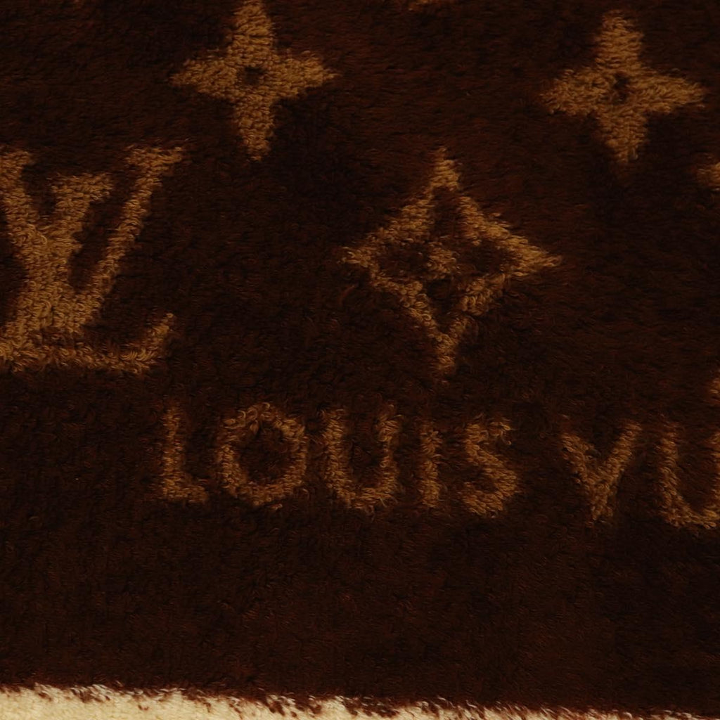 LOUIS VUITTON Blanket Bath Towel Cotton Beige LV Auth 211848V