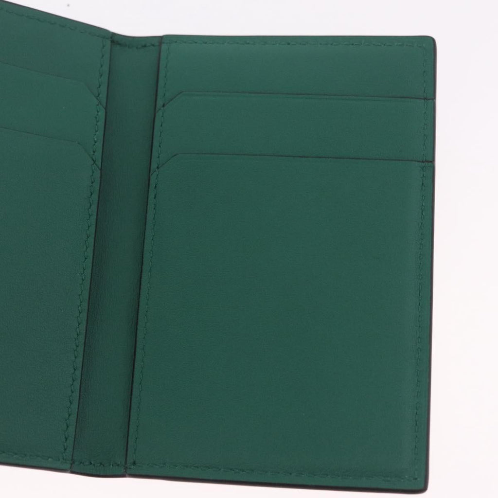 Cartier Must Line Card Case Leather Green Auth 211851M