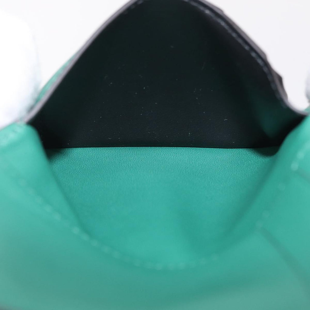 Cartier Must Line Card Case Leather Green Auth 211851M